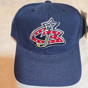 Navy Blue Vintage Columbus Blue Jackets Snapback Woolblend Zephyr Cap Hat